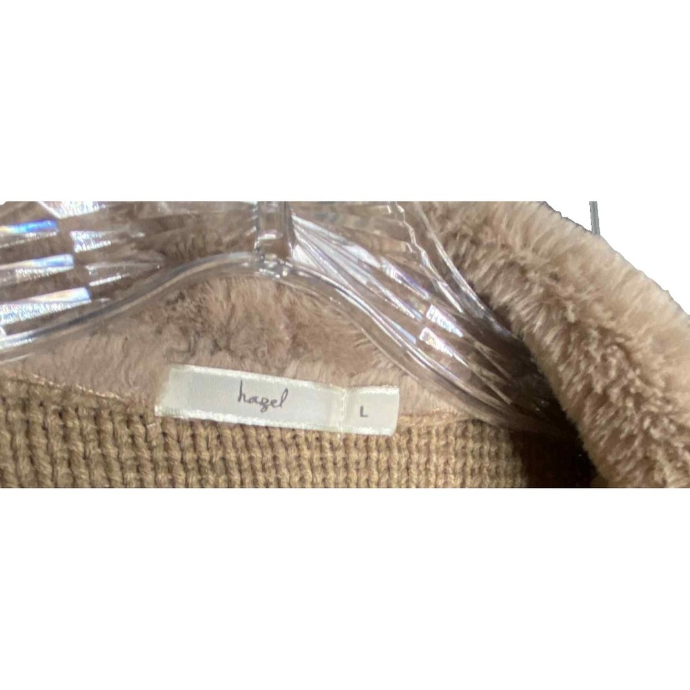 Hazel women's cardigan Size Large Gia Faux Fur Suede and Knit Waterfall boho - Picture 3 of 9